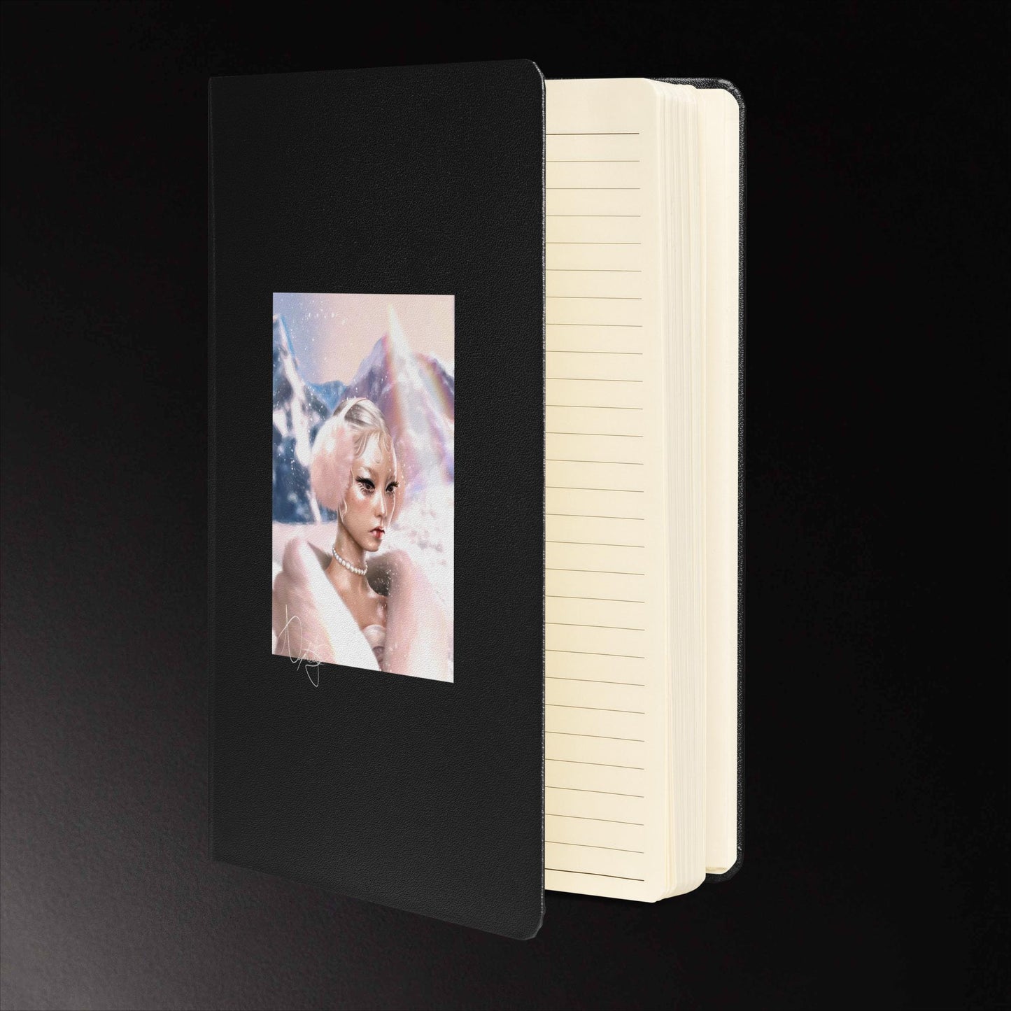 Hardcover bound notebook - Winter Pinks